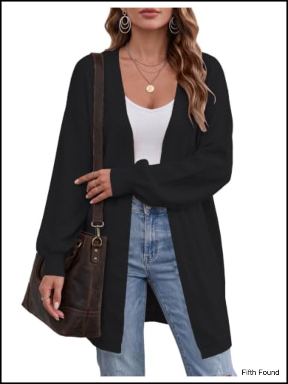 Oversized Long Cardigan Chunky Knit Open Front Sweater Relaxed Fit